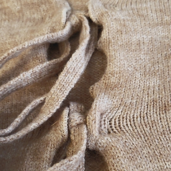 Cider Brown Double Tie Front Cardigan with Floral Embroidered Accents Size M - Picture 4 of 7